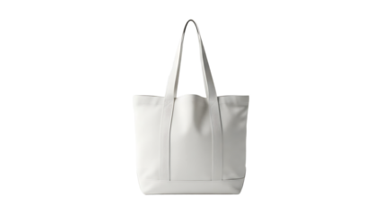 White Tote Bag Minimalist Stylish on Plain White Background