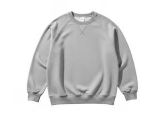 A gray sweater on transparent background, perfect for product showcase or design template