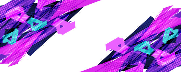 Abstract Background with Colorful Sharp Brush Strokes, Overlay Effect, and Halftone Pattern. Banner or Poster Design Elements for Sports and Events