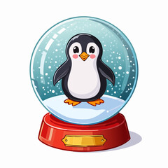 Schneekugel mit einem Pinguin