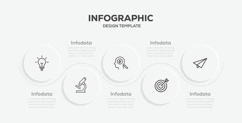 Fototapeta premium Business data visualisation. Instructional graphics with 5 steps sequence design for web pages. Vector Illustration.