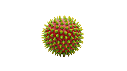 3D Spiky Virus Microbe on transparent background