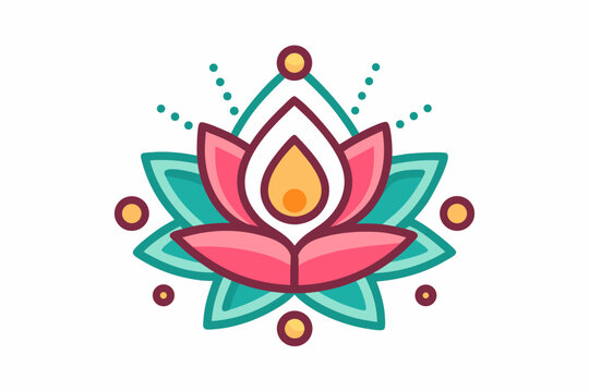 lotus rangoli festival decorative icon vector