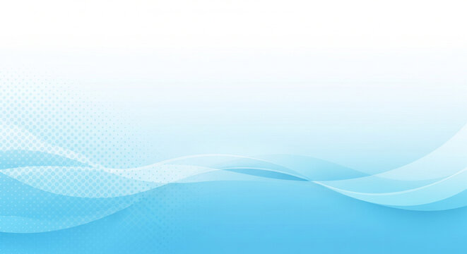 Clean and modern light blue abstract background with soft wave shapes and subtle halftone dot pattern. Ideal for corporate design, presentations, banners, websites, and professional branding projects.