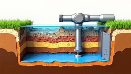 Scene of underground well pipe water conservancy facilities