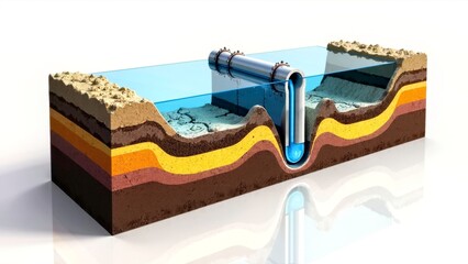 Layered connection structure diagram of underground pipelines
