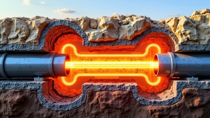 Diagram of underground pipeline heat transfer device
