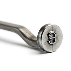 Obraz premium Euro currency sign etched onto a sturdy metal stamping device, symbolizing European finance and economic value