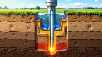 Diagram of Underground Shallow Buried Heat Flow Pipeline Installation