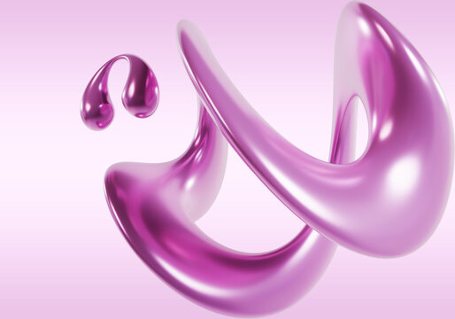 3d shiny pink abstract shape background