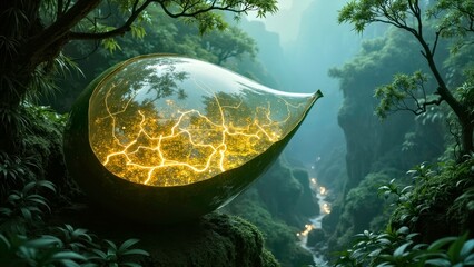 Yagu Golden Pattern Leaf Cabin Suspension Device