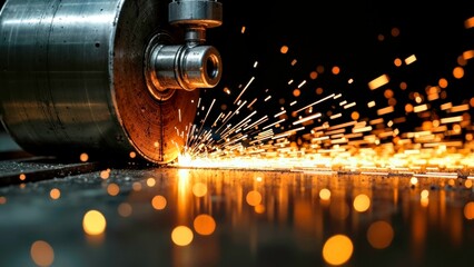 Close up of Metal Processing Spark Splash