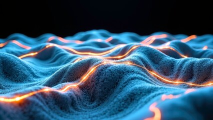 Blues flame pattern undulating landscape