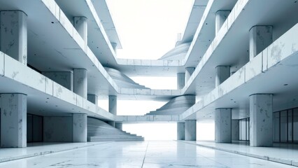 Open corridor view inside modern buildings