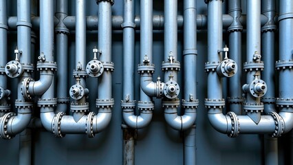 Industrial scenes with dense pipeline valves