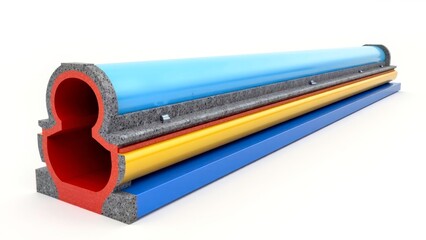 Cartoon pipeline structure illustration model