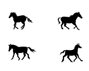 set of horse silhouettes