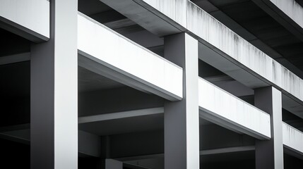 carport. Architectural detail of a carport with repeating columns and beams in a minimalist pattern. real-estate listings.