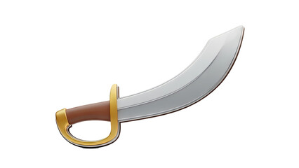 3D Pirate sword on transparent background