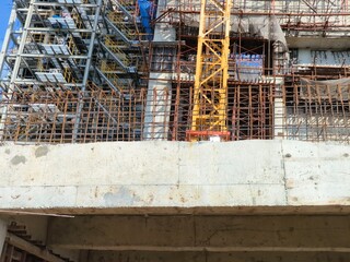 Reinforced concrete building construction site