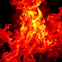 Intense flame patterns in vibrant red and gold, symbolizing inner strength ,  flame,  gold