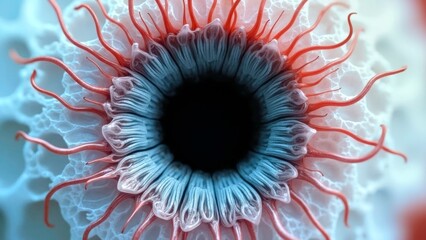 Magical Art Scene with Armored Eye Patterns