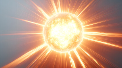 Obraz premium a bright sun emitting intense energy. Its golden light radiates outwards, creating a stunning visual display