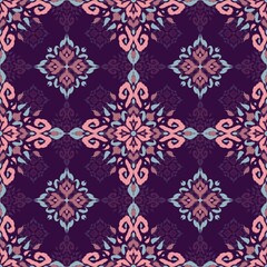 Fototapeta premium Modern Ikat Winter Bloom in Soft Lilac