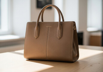 洗練されたグレージュが美しい本革シボレザーのトートバッグ