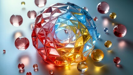 Colorful Diamond Spinning Technology Abstract Scene