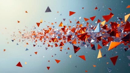 Red Shattered Swirl Dynamic Abstract Scene