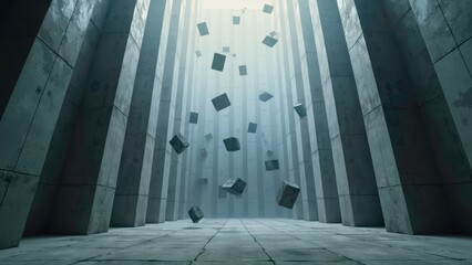 Fantasy abstract picture of grey pillar floating gallery