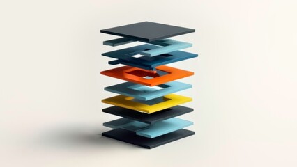 Colorful stacked three-dimensional strip device