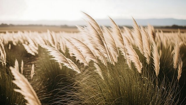 Golden wheat field in countryside landscape.