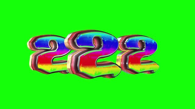 Triple Number two 3D text loop animation