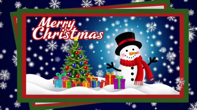 Colorful merry christmas card vector illustration

