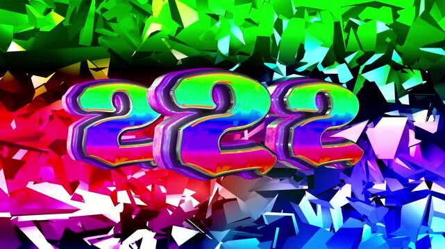 Triple Number two 3D text loop animation