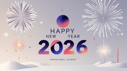 Minimal Happy New Year 2026 design