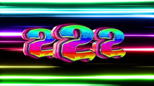 Triple Number two 3D text loop animation