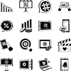 WebSet of Advertisement Hand Drawn Illustrations 
