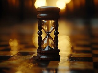 Hourglass elegance captures moments of fleeting time in warm light setting