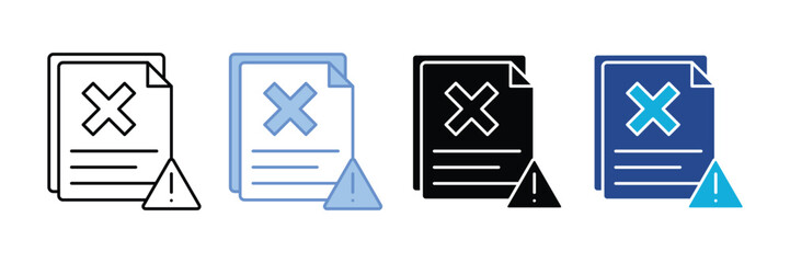 Fototapeta premium Reject Icon Set Multiple Style Collection 