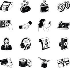 Pack of Shopping Doodle Style Illustrations 
