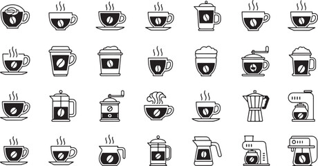 Modern Coffee Icon Set