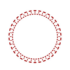 Fototapeta premium Abstract Red Dashed Circle Frame