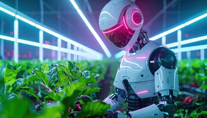 Robot farming greens.