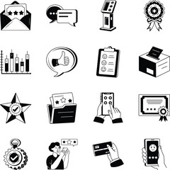 Collection of Rating Glyph Style Illustrations 
