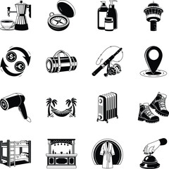 Pack of Travel and Journey Glyph Style Illustrations 
