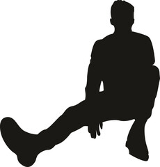 People Sitting Silhouette Illustration Element
