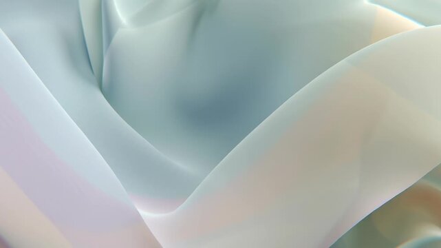 A colorful, flowing piece of fabric with a rainbow pattern. Pastel smooth flowing forms, relaxing mood, gentle harmonized colors, clean composition, pastel therapeutic color theme